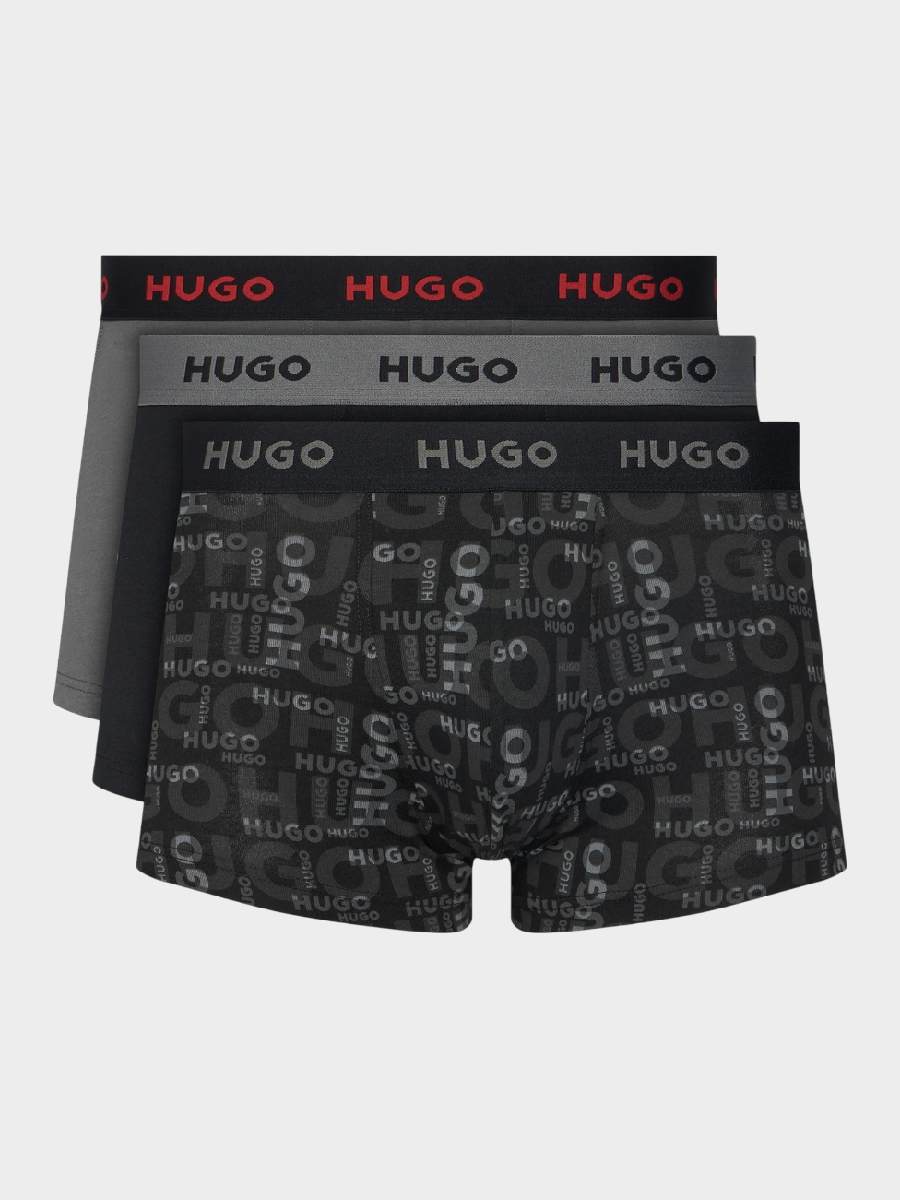 Hugo muške bokserice multicolor 50532550 967 tri para crno-sivih bokserica sa dezenom logotipa