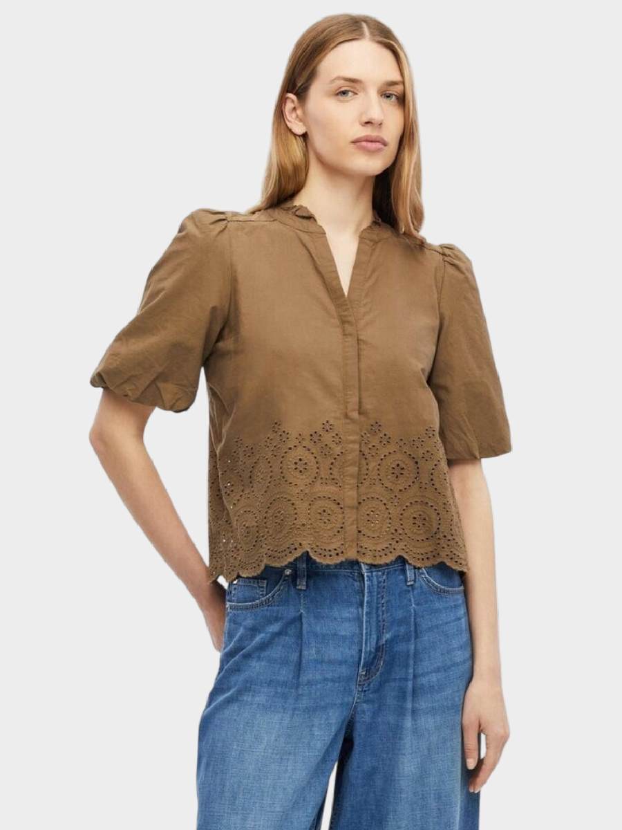 S.Oliver ženska bluza braon 2180748 8918, prikaz spreda na modelu