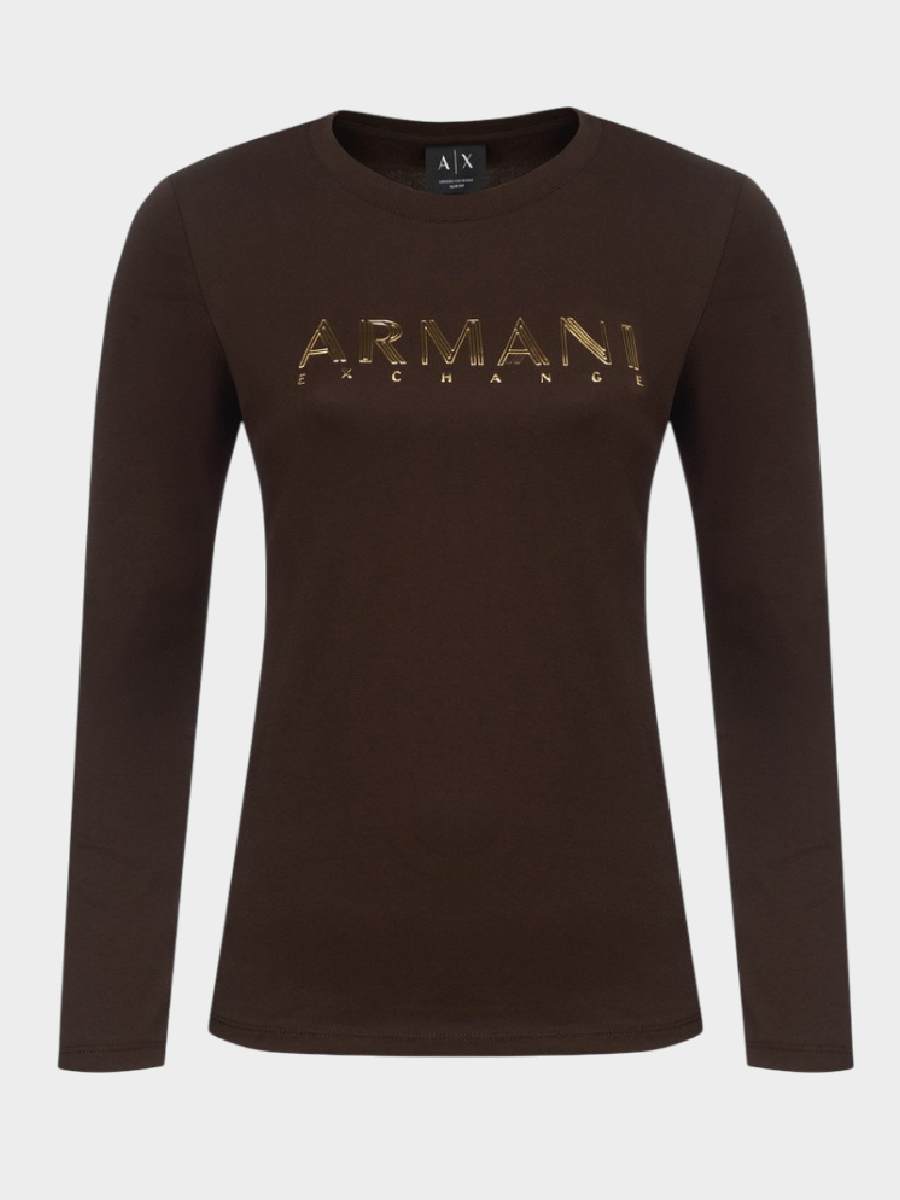 Armani Exchange ženska majica ar002761 23954 u6032 tamna majica dugih rukava sa logotipom