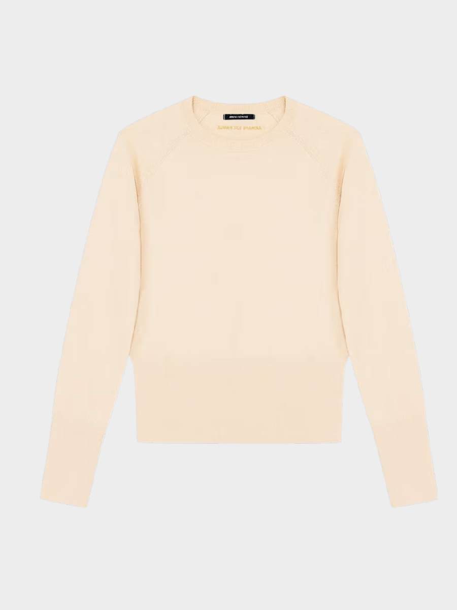 Armani Exchange ženski dzemper bež ar002895 26001 m2005 bež džemper dugih rukava sa okruglim izrezom