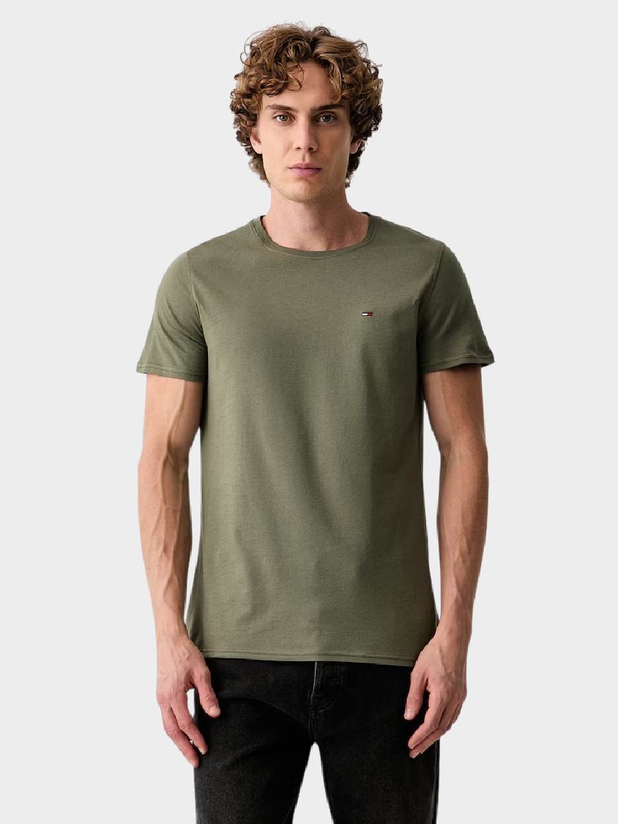 Tommy Hilfiger muška majica zelena thdm0dm04411 m04 zelena majica kratkih rukava sa okruglim izrezom na modelu