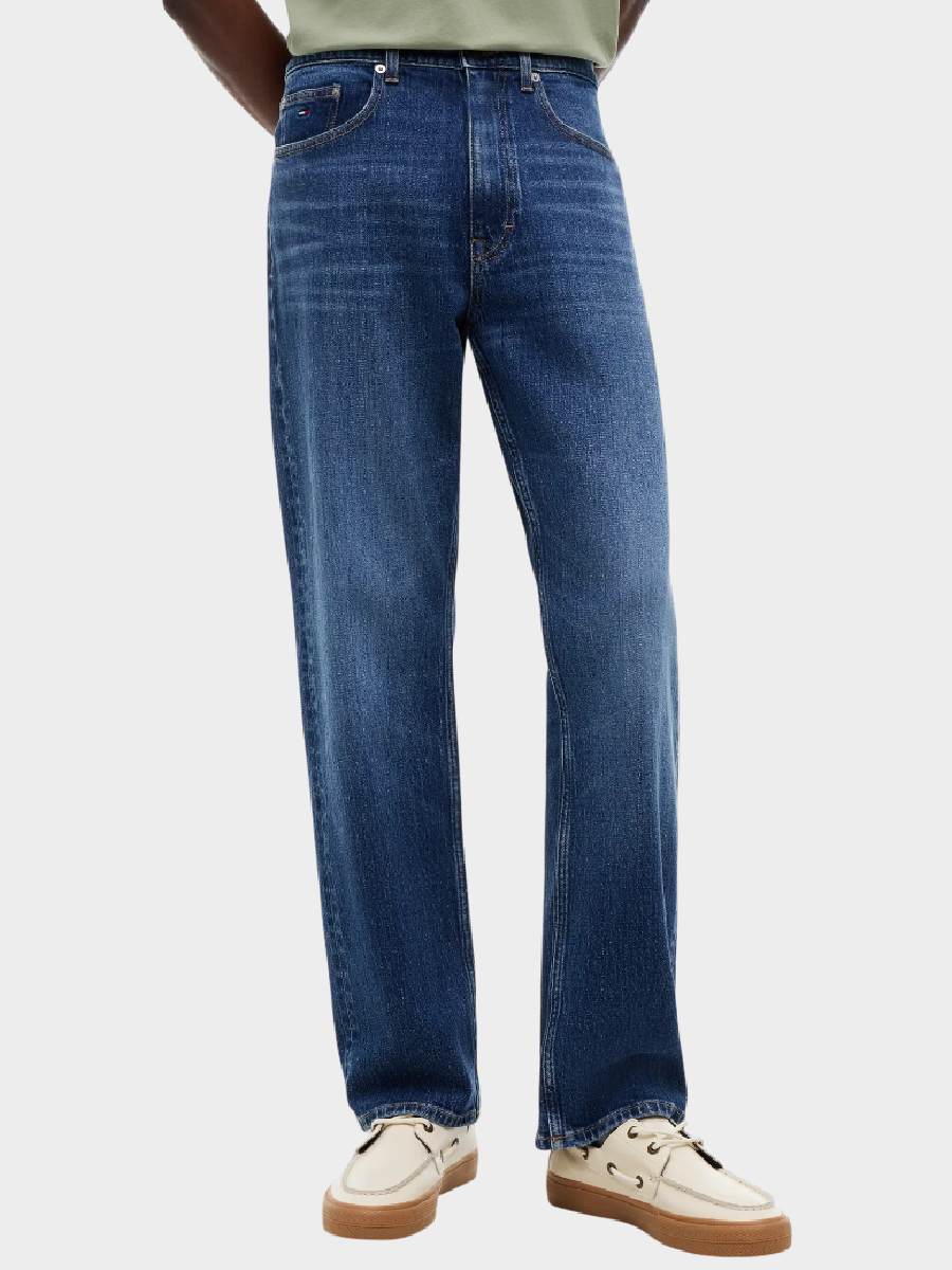 Tommy Hilfiger muške farmerke teget thdm0dm23403 1bk teget farmerke ravnog kroja sa pet džepova